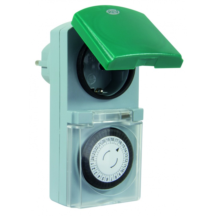 Priza programabila mecanic pentru exterior, IP44