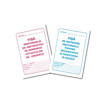 Set fise de instruire SSM si SU (carnetul albastru si carnetul rosu) Set fise de instruire SSM si SU (carnetul albastru si carnetul rosu)