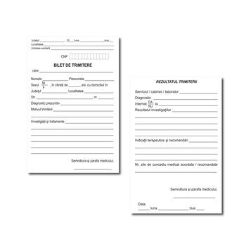 Bilet de trimitere, uz medical Bilet de trimitere, uz medical