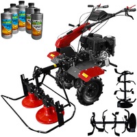 Set motocultor Weima WM1100F-6, motor 13 CP, 6 viteze, freze 110 cm, roti cauciuc, cositoare tambur rotativ 88 cm, reductor usor/greu, 5l ulei AgroPro