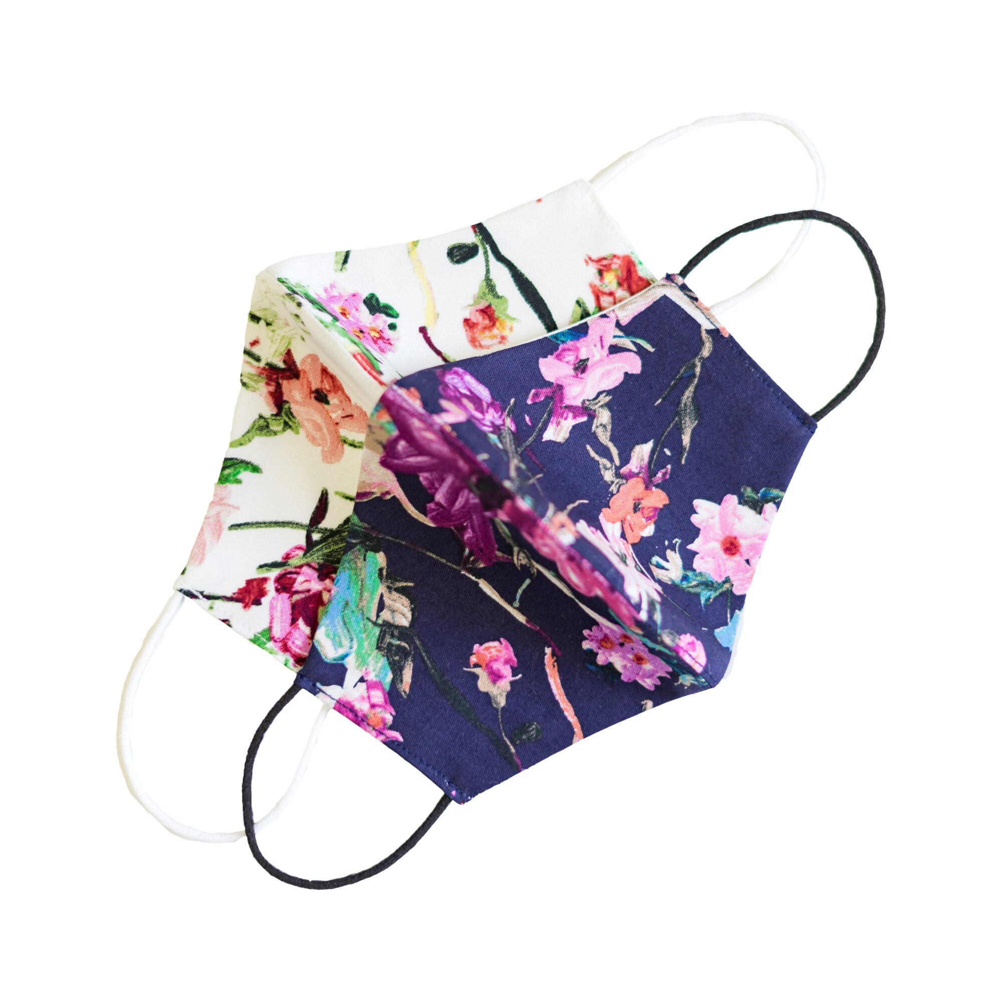 Set 2 masti protectie faciala reutilizabile pentru copii, Emily G, din bumbac cu imprimeu floral