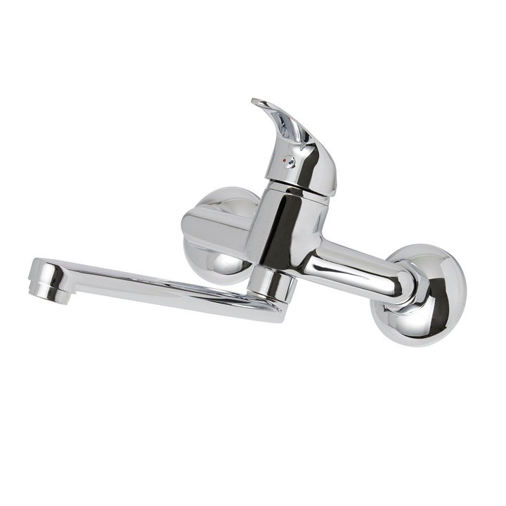 Lodh konyhai csaptelep, egykaros, 35 mm-es kerámiapatron, sárgaréz test, króm bevonat