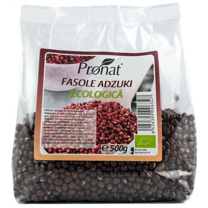 Fasole adzuki, bio, Pronat, 500 g