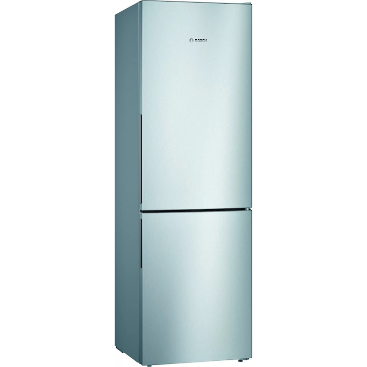 Bosch KGV362LEA Kombinált hűtőszekrény, 308 l, M:186 cm, Low Frost, E energiaosztály, Ezüst