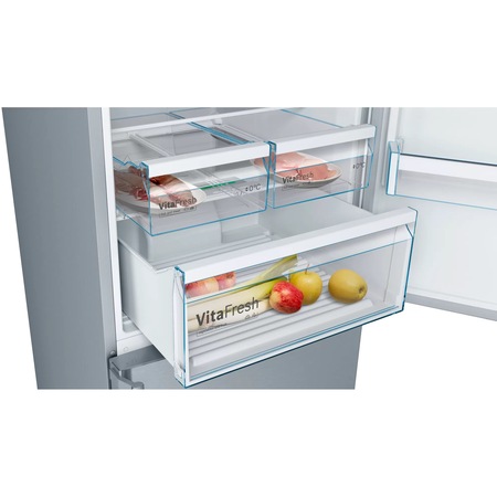 Combina frigorifica Bosch KGN56XIDP, 505 l, Clasa A++, NoFrost, VitaFresh, H 193 cm, Inox antiamprenta