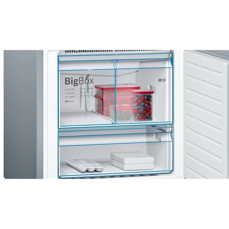 Combina frigorifica Bosch KGF56PIDP, 483 l, Clasa D, NoFrost, VitaFresh, H 193 cm, Inox antiamprenta