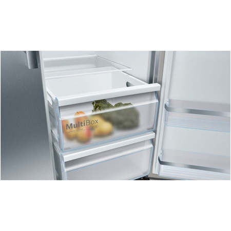 Frigider side by Side Bosch KAG93AIEP, 560 l, Clasa E, NoFrost, VitaFresh, SuperCooling, FreshSense, MultiAirflow, H 179 cm, Inox Antiamprenta