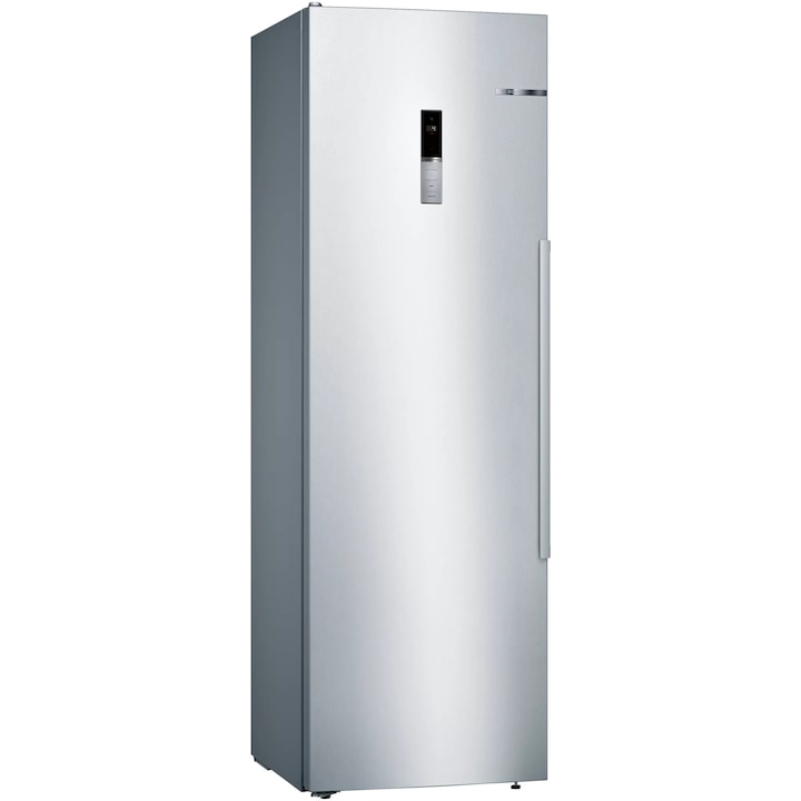 Хладилник с 1 врата Bosch KSV36BIEP, 346 л, Клас E, Raft ajustabil, SuperCooling, VitaFresh, H 186 см, Inox с покритие против отпечатъци