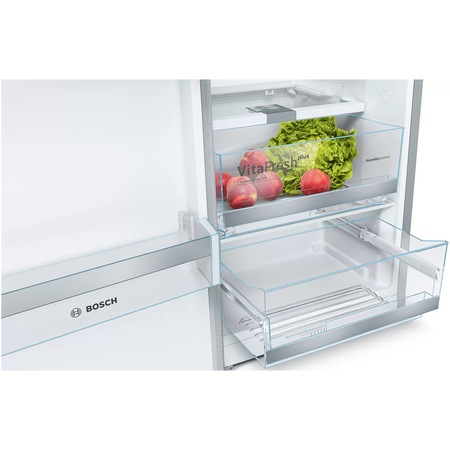 Frigider cu 1 usa Bosch KSV36BIEP, 346 l, Clasa E, Raft ajustabil, SuperCooling, VitaFresh, H 186 cm, Inox Antiamprenta