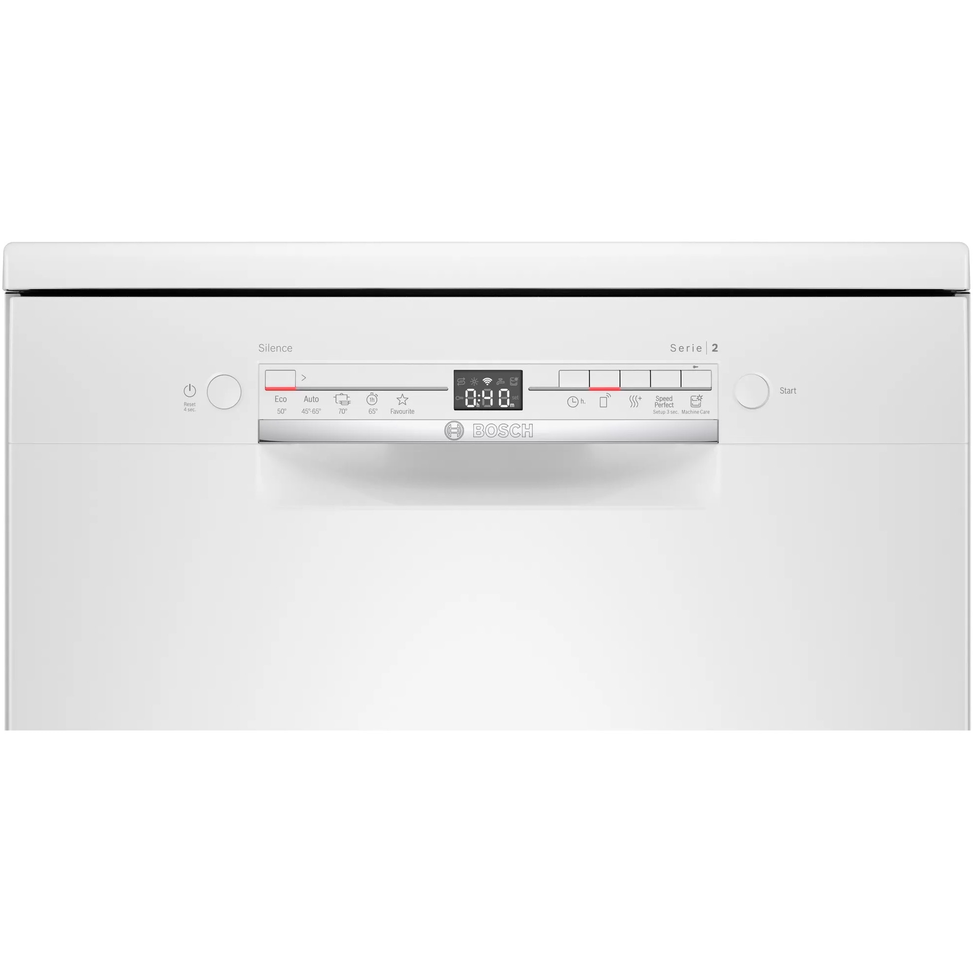 Masina de spalat vase Bosch SMS2ITW33E, 12 seturi, 5 programe, AquaStop, ExtraDry, Functie silence, Tab-count, Home Connect, EcoSilence Drive, Clasa E, 60 cm, Alb