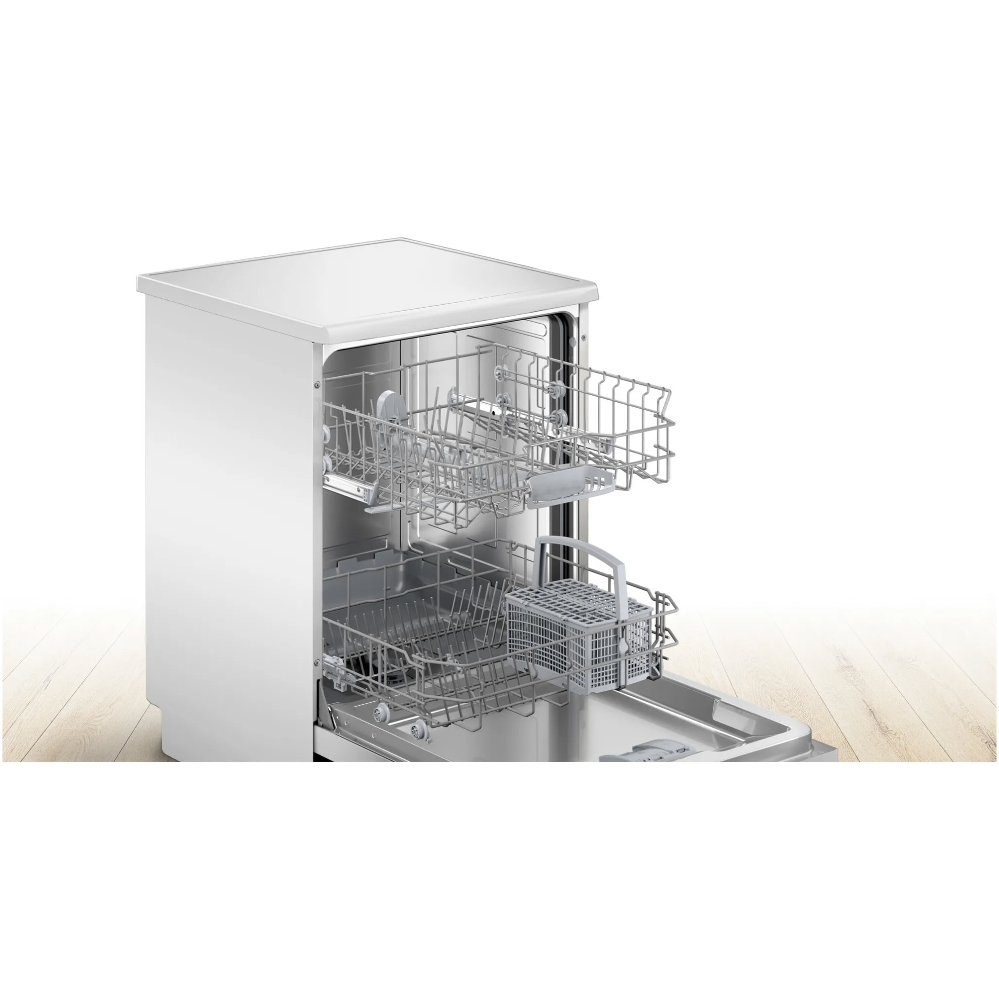Masina de spalat vase Bosch SMS2ITW33E, 12 seturi, 5 programe, AquaStop, ExtraDry, Functie silence, Tab-count, Home Connect, EcoSilence Drive, Clasa E, 60 cm, Alb