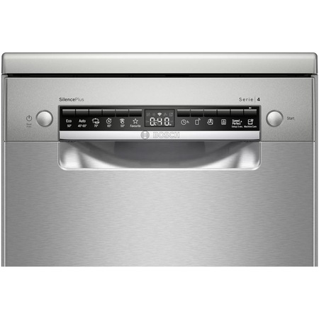 Masina de spalat vase Bosch SPS4EMI28E, 10 seturi, 6 programe, Clasa D, Home Connect, EfficientDry, Sertar Vario, Sistem Rackmatic triplu, Silence Plus, 45 cm, Inox antiamprenta