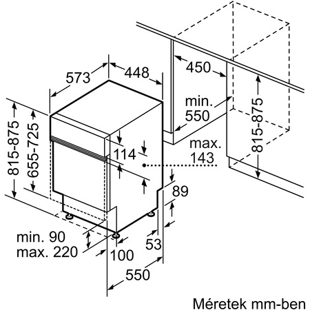 Masina de spalat vase semi-incorporabila Bosch SPI4HMS61E, 10 seturi, 6 programe, Clasa E, Home Connect, 45 cm