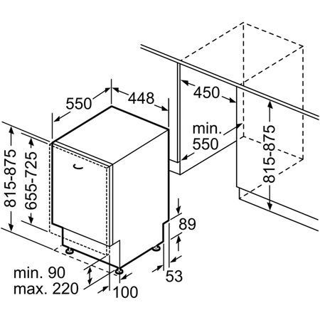Masina de spalat vase incorporabila Bosch SPV6ZMX23E, 10 seturi, 6 programe, Clasa C, Home Connect, 45 cm