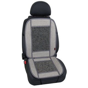 Husa scaun fata Safari cu margele din lemn 1buc - Gri Husa scaun fata Safari cu margele din lemn 1buc - Gri