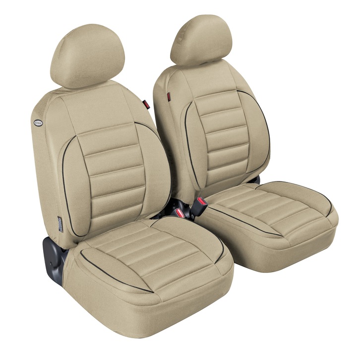 Калъфи за предни седалки De-Luxe Sport Edition висококачествен жакард 6бр - Бежови