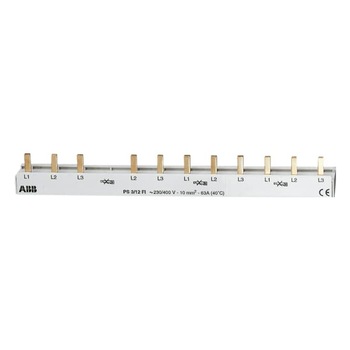 Busbar trifazat din cupru, 11 pini, 10 mm2, protectie la atingere directa Busbar trifazat din cupru, 11 pini, 10 mm2, protectie la atingere directa