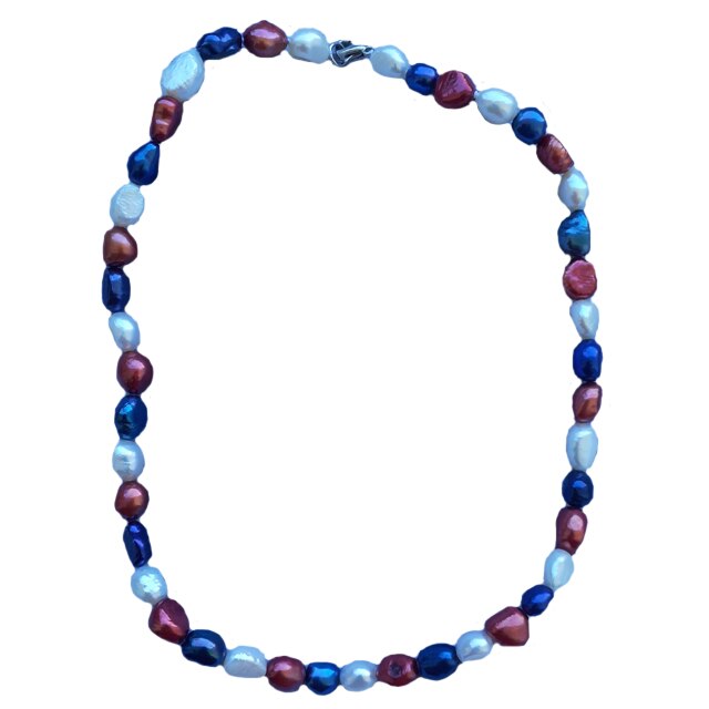 Lantisor perle dama, multicolor, 45 cm lungime