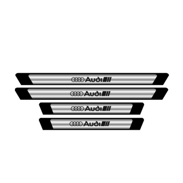 Set protectie praguri adezive imitatie crom Audi, 4 bucati/set
