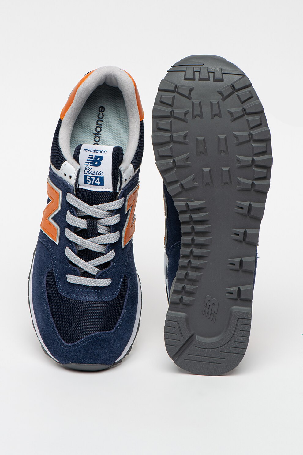 piele intoarsa 574, Bleumarin/Oranj 