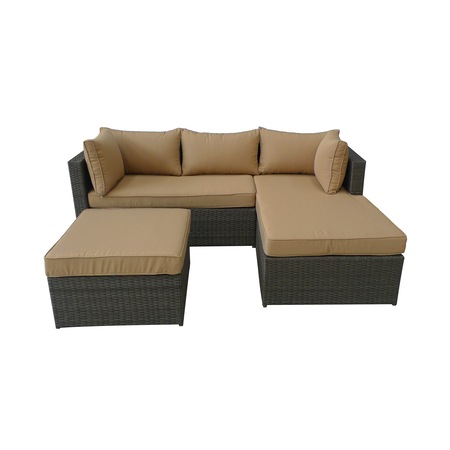 Set gradina/terasa Kring Kingston coltar, taburet Ottoman, maro