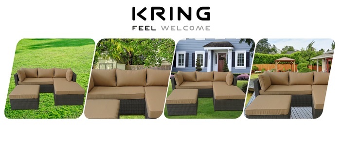 Set Gradina Terasa Kring Kingston Coltar Taburet Ottoman Maro