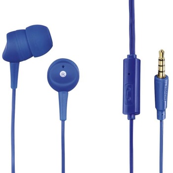 Casti pentru telefon Hama 184043, In ear, jack 3.5mm, fir 1.2m, microfon, Albastru Casti pentru telefon Hama 184043, In ear, jack 3.5mm, fir 1.2m, microfon, Albastru