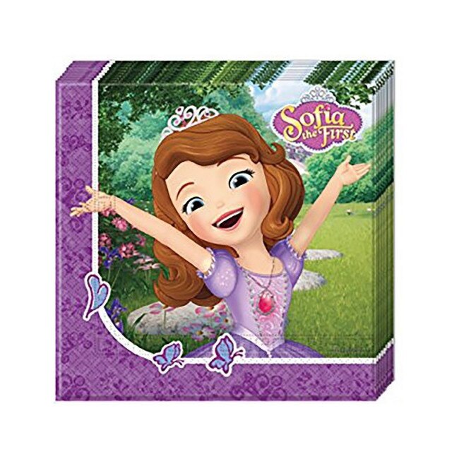 Set 20 servetele Sofia the First, multicolor, 33x33 cm
