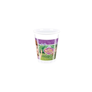 Set 8 pahare din plastic Sofia the First, multicolor, 200 ml Set 8 pahare din plastic Sofia the First, multicolor, 200 ml