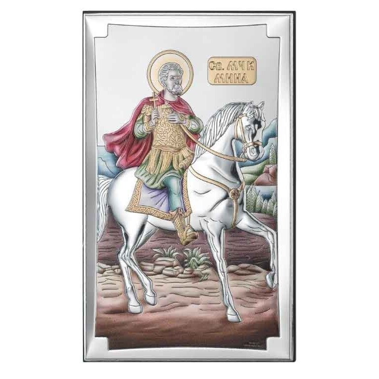 Icoana Argint Sfantul Mina 12x20cm Auriu Color ClassGifts