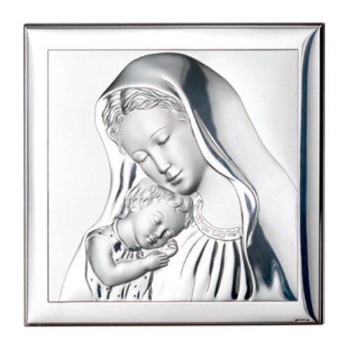Icoana Argint 6x6cm Fecioara si Pruncul ClassGifts