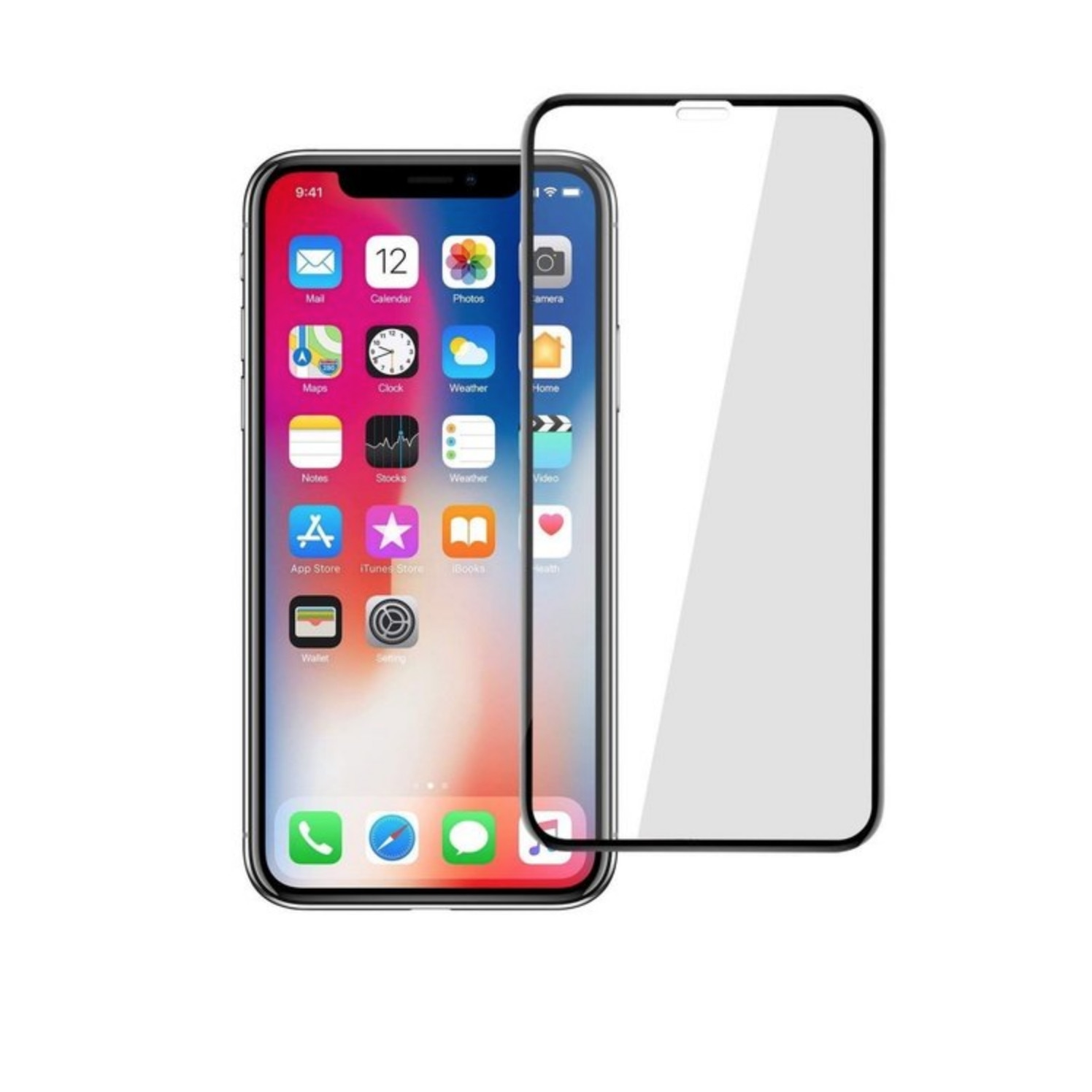 Folie de sticla securizata Premium cu margini colorate pentru iPhone 11/ iPhone XR Black