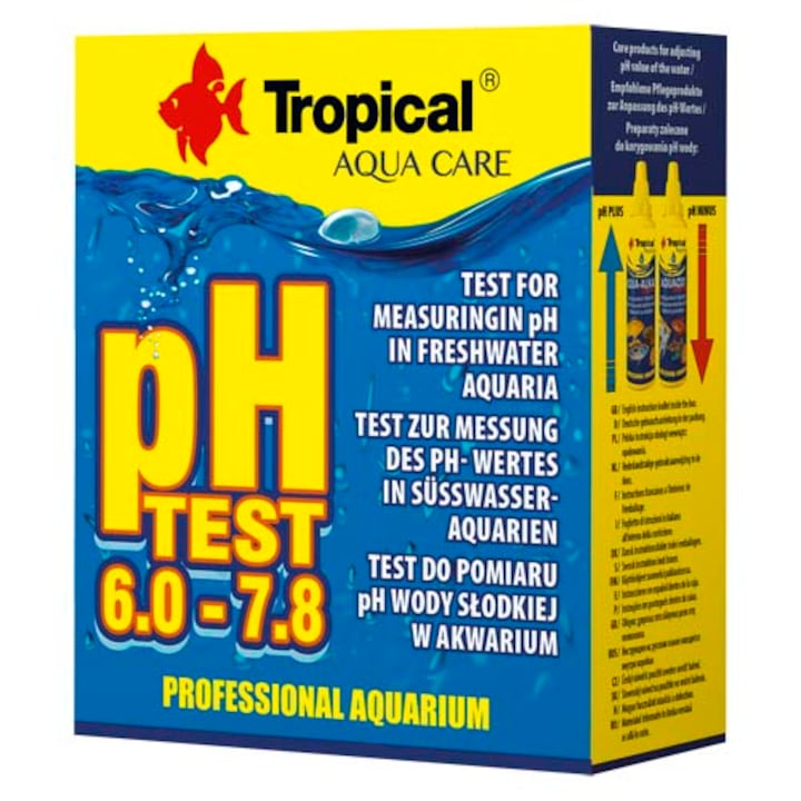 Tropical pH Teszt 6.0-7.8 pH mérésére édesvizű akváriumhoz 6,0-tól 7,8 pH-ig