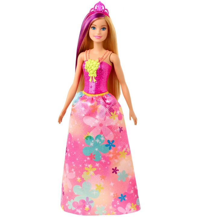 Papusa Barbie Dreamtopia - Printesa cu coronita roz