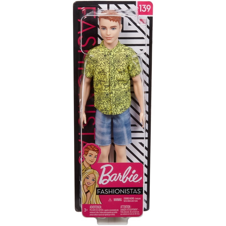 Papusa Barbie Fashionistas - Ken cu pantoloni scurti