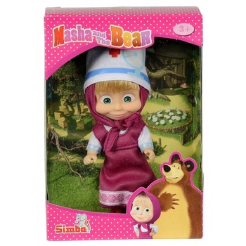 Papusa Masha and the Bear - Doctorita Masha, 12 cm Papusa Masha and the Bear - Doctorita Masha, 12 cm