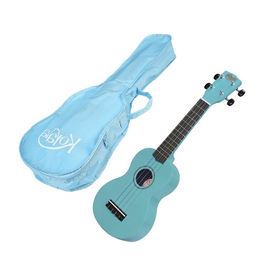 Set ukulele sopran Korala UKS30L-LBU albastru deschis, pentru stangaci