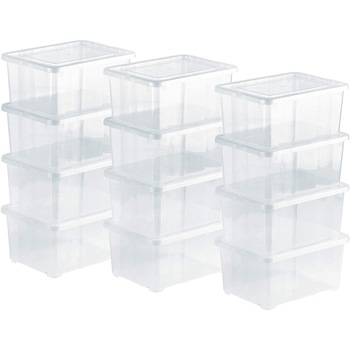 Set cutii 12 buc, 1.7 litri, depozitare cu capac, FOXBOX, transparent, clips inchidere Set cutii 12 buc, 1.7 litri, depozitare cu capac, FOXBOX, transparent, clips inchidere