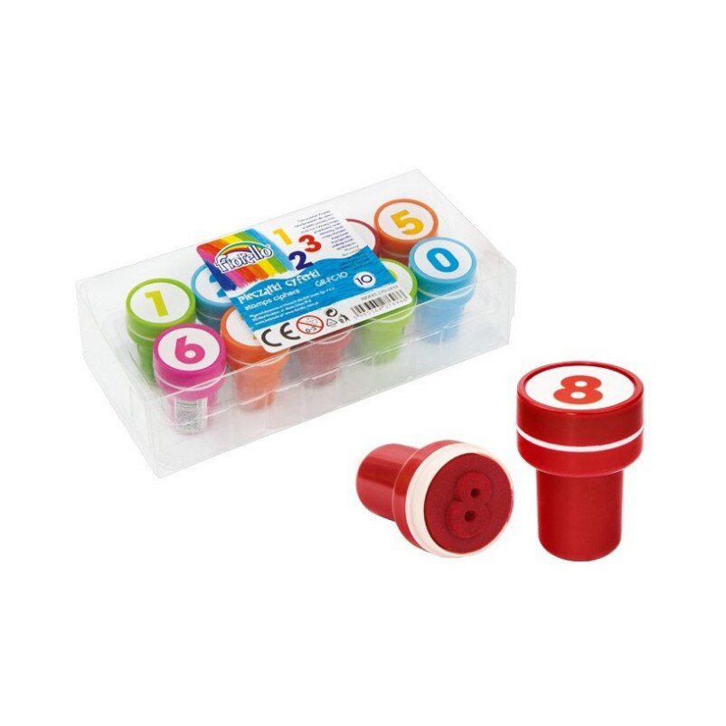 Stampile cifre Fiorello, 6 culori, set de 10 modele