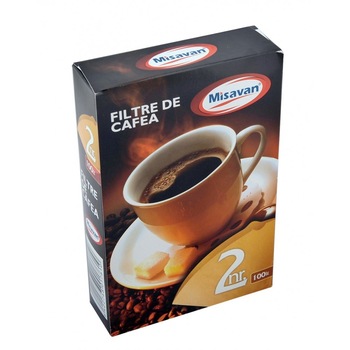 Hartie filtru cafea numarul 2, 100 bucati pe cutie Hartie filtru cafea numarul 2, 100 bucati pe cutie