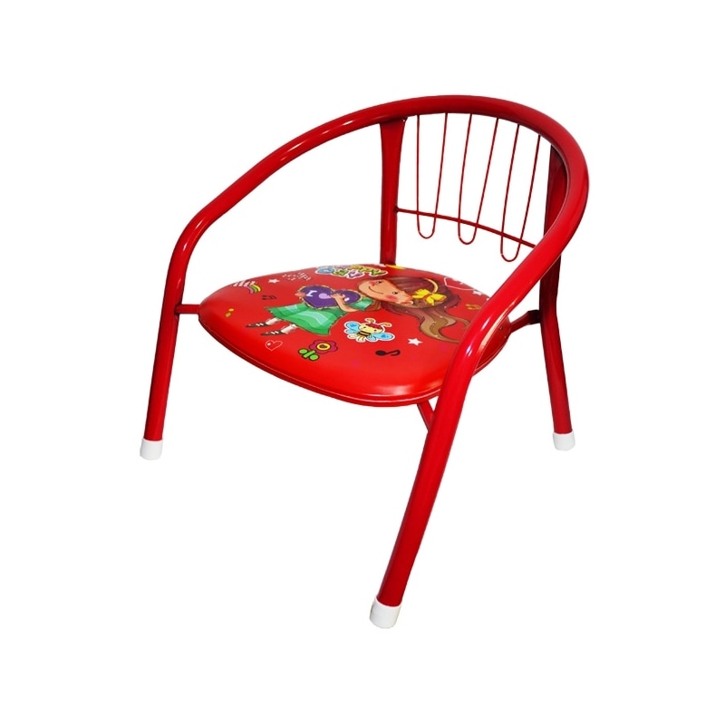 Scaunel din metal pentru copii si bebelusi , 35x25 cm, Rosu