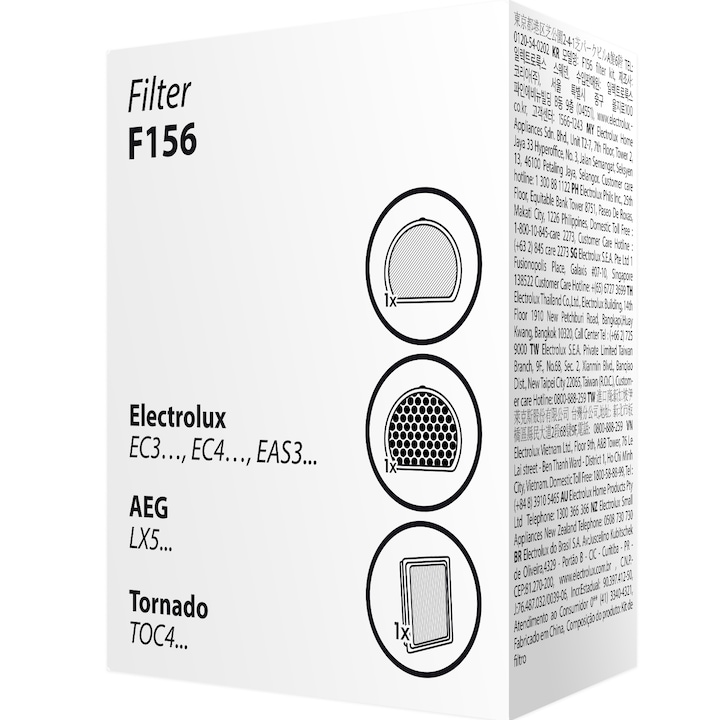3 db Electrolux F156 szűrő készlet porzsák nélküli porszívókhoz az Ease C4 termékcsaládból