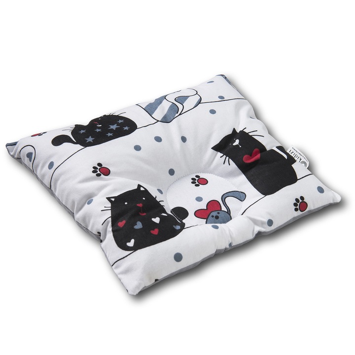 Бебешка възглавница против плагиоцефалия и за правилно формиране на главата Kidizi 30x25 см Happy Kitten