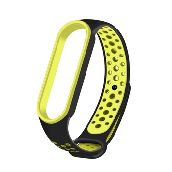 Bratara din silicon, compatibil Xiaomi Mi Band 5 Negru Verde Lemon Bratara din silicon, compatibil Xiaomi Mi Band 5 Negru Verde Lemon
