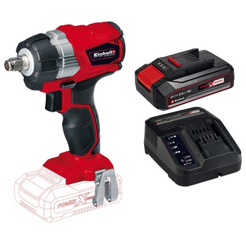 Surubelnita cu impact Einhell Power X-Change TE-CW 18 Li BL - Kit, Brushless, 18 V, 215 Nm + incarcator rapid si acumulator de 2.5 Ah Surubelnita cu impact Einhell Power X-Change TE-CW 18 Li BL - Kit, Brushless, 18 V, 215 Nm + incarcator rapid si acumulator de 2.5 Ah