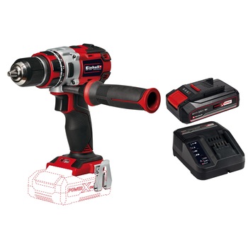 Masina de gaurit (bormasina) Einhell Power X-Change TE-CD 18 Li - Kit, Brushless + incarcator rapid si acumulator de 2.5 Ah Masina de gaurit (bormasina) Einhell Power X-Change TE-CD 18 Li - Kit, Brushless + incarcator rapid si acumulator de 2.5 Ah
