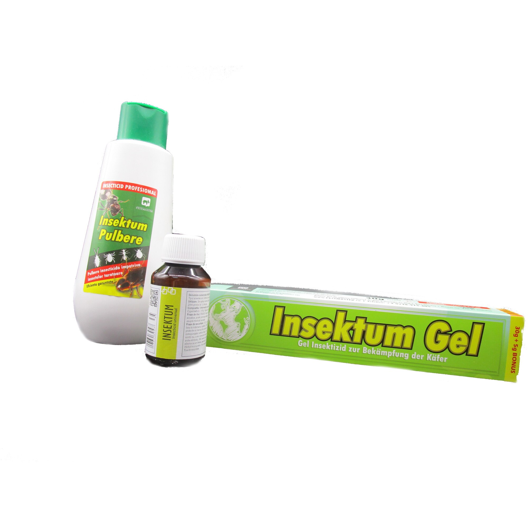 Pachet dezinsectie casa, 1 buc Insektum pulbere 450gr + 1 buc Insektum gel 35gr +1 buc Insektum 100 ml