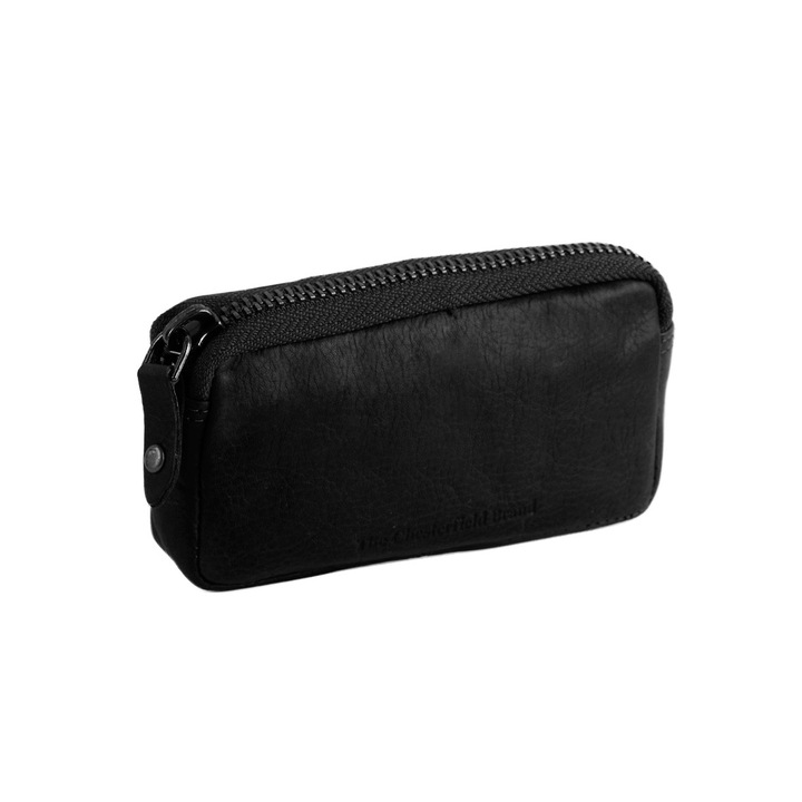 Port chei The Chesterfield Brand, cu protectie anti scanare RFID, din piele moale neagra, Corey, MAGAZINULDEGENTI