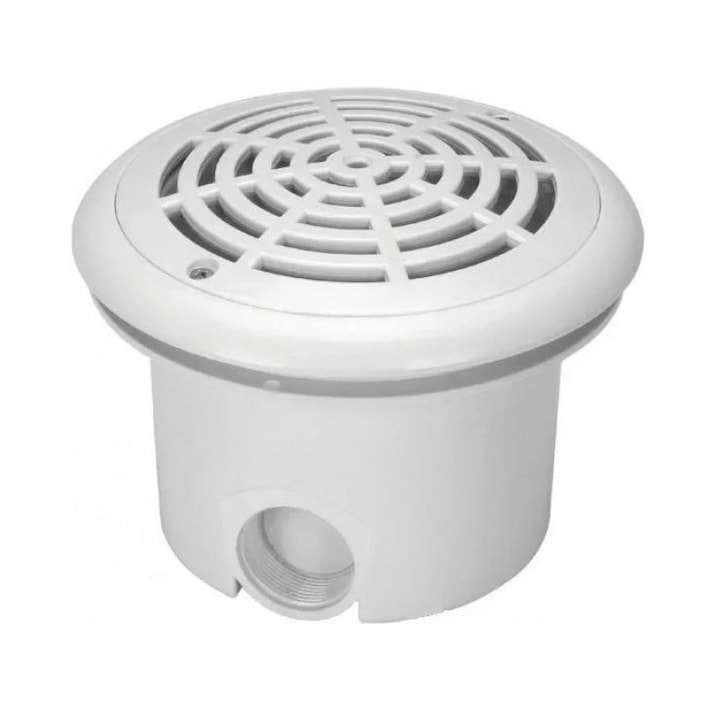 Sifon rotund Emaux alb pentru piscine de beton din ABS