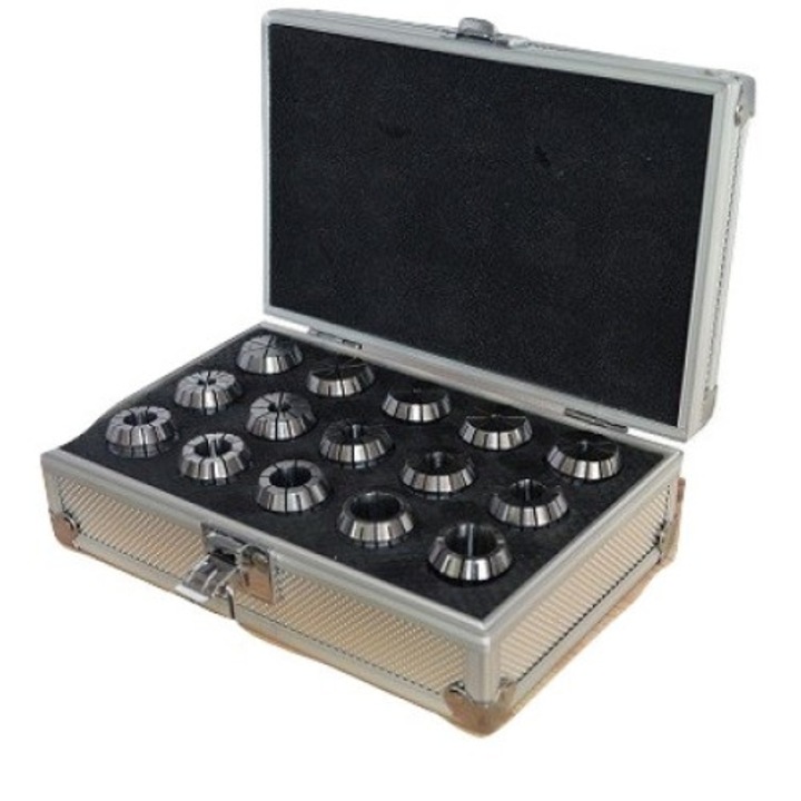 Rugalmas persely készlet ER25, 2 - 16 mm, 15 darab, alumínium tokban